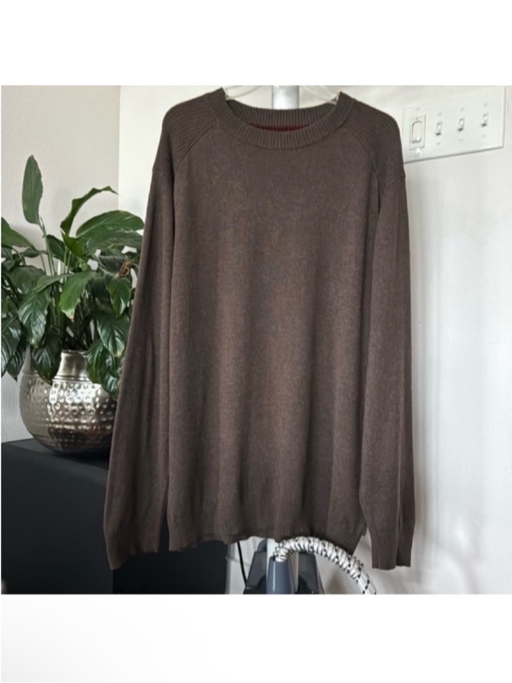 Woolrich Men’s Knit Wool Blend Sweater Pullover Sz L Brown Crewneck